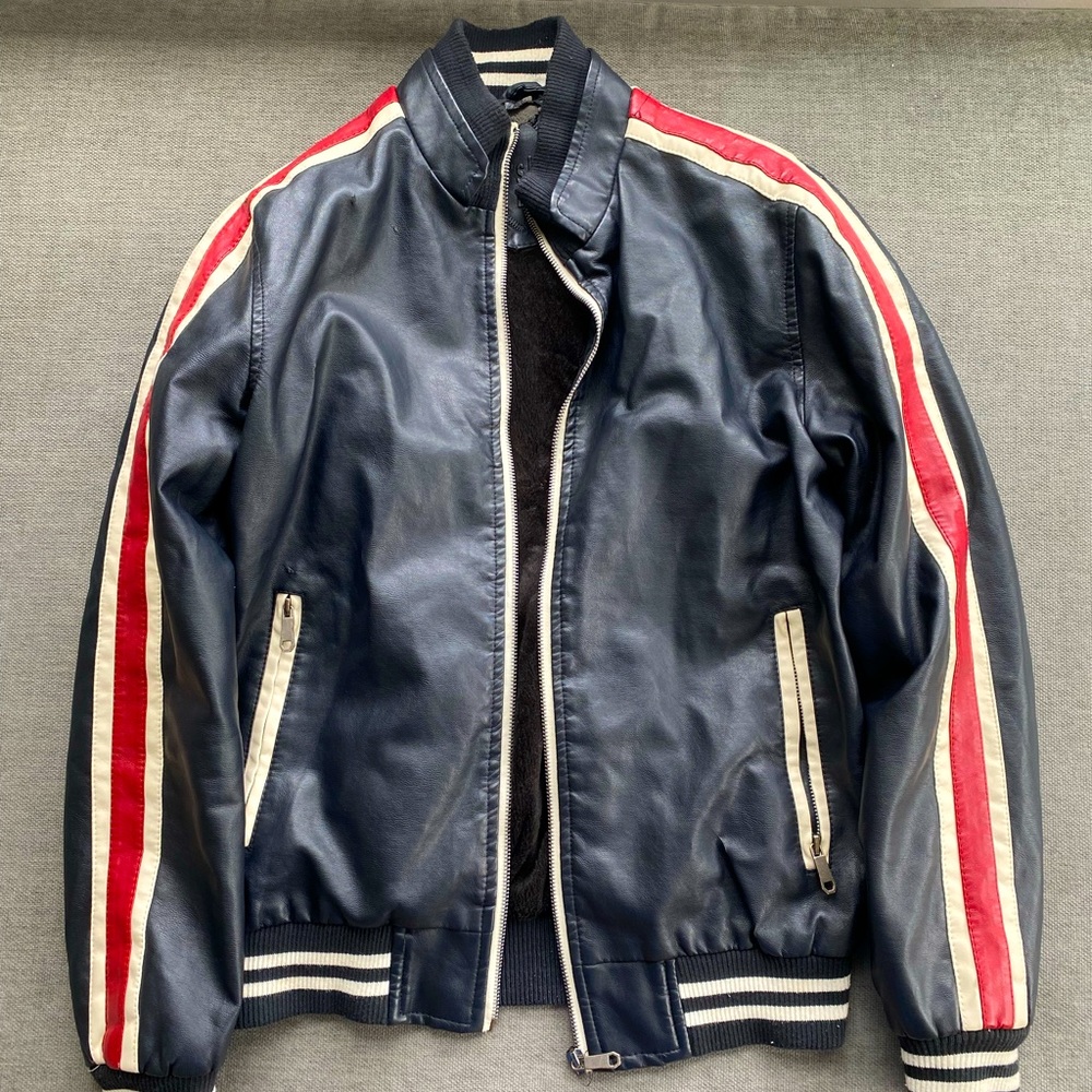 Leather bershka jacket. Men’s. Medium size